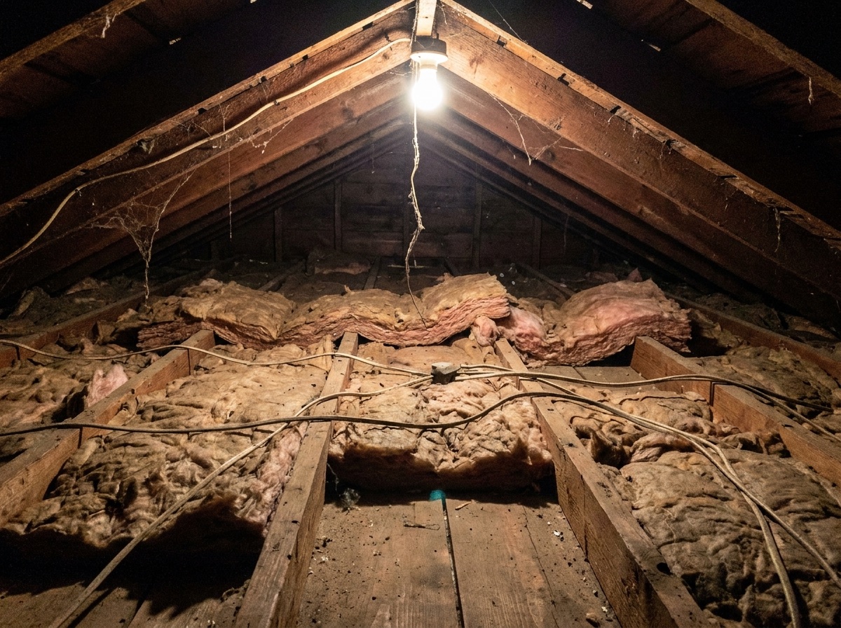 Attic Insulation Upgrade before the upgrade